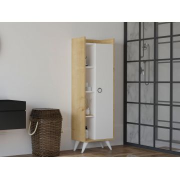 Dulap Multifunctional Ilgım cu Usa si 3 rafturi, Stejar, 50x32x140 cm