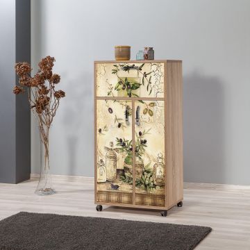 Dulap Multifunctional Kiler - Multi Purpose Cabinet 3, Crem, 116x36x60 cm