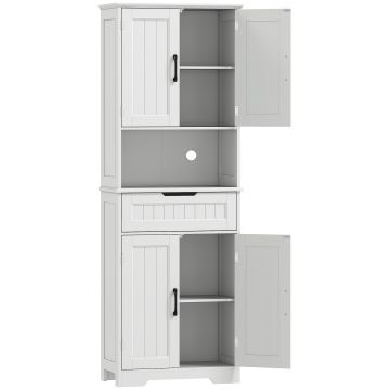 HOMCOM Mobilier de Bucătărie cu Sertar și 2 Dulapuri cu Rafturi Reglabile Alb | Aosom Romania