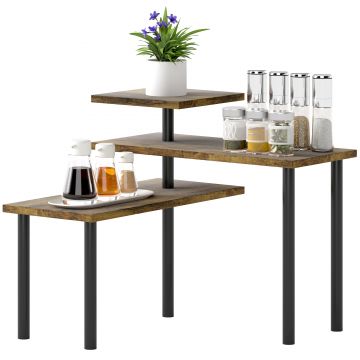 HOMCOM Raft de bucătărie, Drehbar Mikrowellenregal cu 3 nivele, Stand de metal industrial, 40 x 18 x 36,5 cm | Aosom Romania