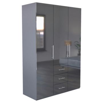 Șifonier, 147/219/59 cm, antracit, antracit lucios intens