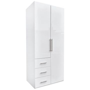 Șifonier, 98/219/59 cm, alb, alb lucios intens