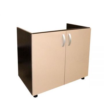 Masca pentru chiuveta cu 2 usi 80 cm Zebra, wenge/Cappuccino lucios,  80 x 82 x 60 cm  - Spectral Mobila