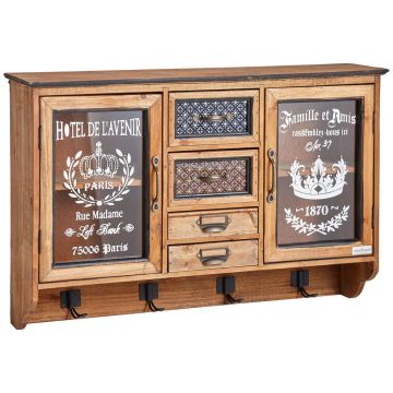 Vitrină Suspendată in masiv pin culoare natur