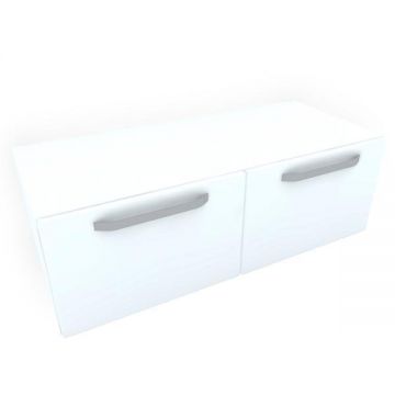 Armonia Comoda alba cu 2 usi cu manere fronturi MDF Alb Lucios