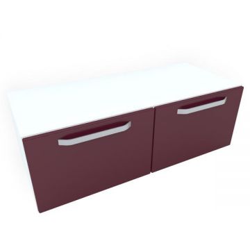 Armonia Comoda alba cu 2 usi cu manere fronturi MDF Rosu