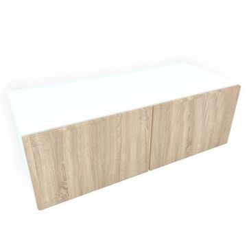 Armonia Comoda alba cu 2 usi "push" Mdf Sonoma