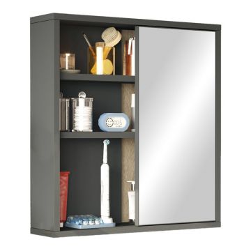 Cabinete de baie Bagno cu oglinda , antracit 60x14x64cm