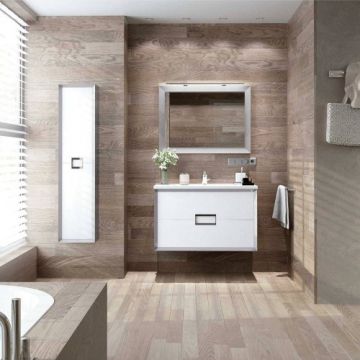 Coloana mobilier de baie Avila Dos Novus, alb mat, 150x35 cm