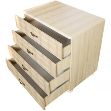 Comoda cu 4 sertare Dynasty, MDF Sonoma, 93 x 90 x 58 cm