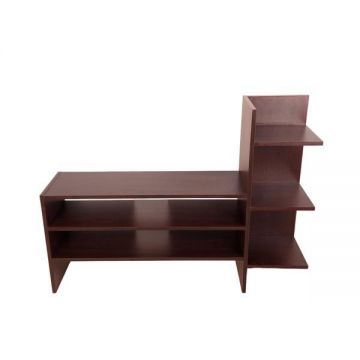 Comoda TV cu rafturi pe o laterala, Wenge, model 6032