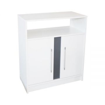Comoda Verona 2 usi, Alb/Gri, 75 x 87 x 39 cm