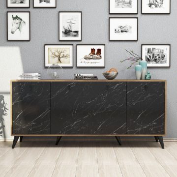Consolă Elite Console, Alb - Negru, 180x80x45 cm