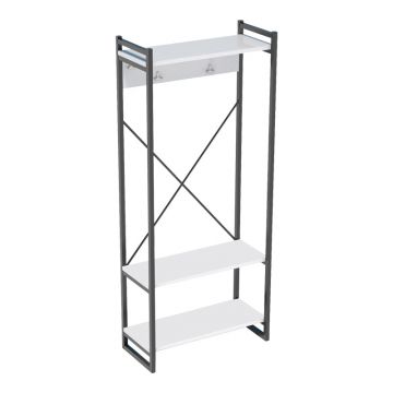 Cuier mobilier intrare Baker, nuc-negru, 90x34x180 cm
