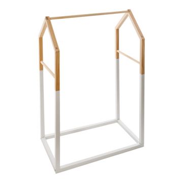 Cuier pentru copii Holen, Lemn de pin, Natural-Alb, 60x37x100 cm