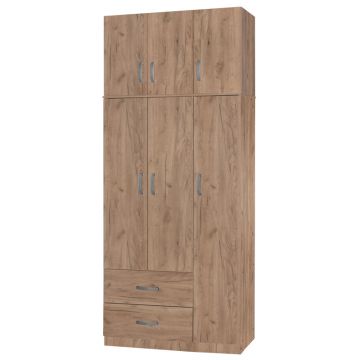 Dulap cu 3 usi Zelia  lemn natural 90x42x240cm