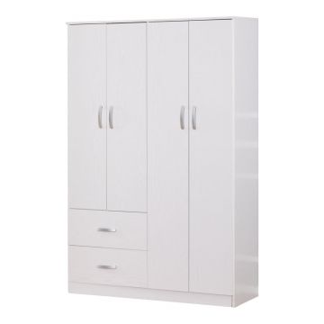 Dulap dormitor Zelia  Alb 120x42x180 cm