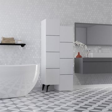 Dulap multifunctional Romane cu 2 usi , Alb, 63 x 38 x 155 cm