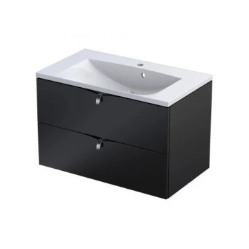 Mobilier suspendat Oristo Siena 80 cm, negru mat - Dimensiune 80cm