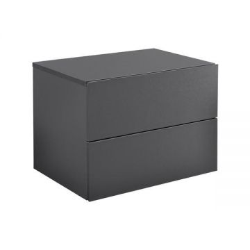 Noptiera montabila pe perete, 2 sertare, 40x29x30 cm, PAL, gri inchis