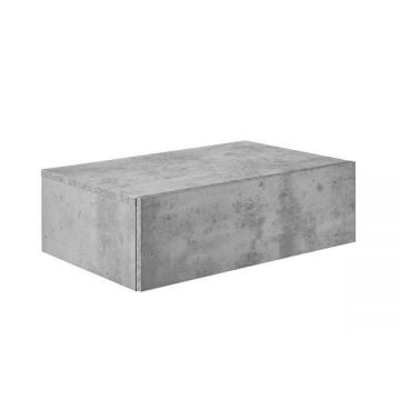 Noptiera montabila pe perete, un sertar, 46 x 30 x 15 cm, PAL,  aspect  gri beton
