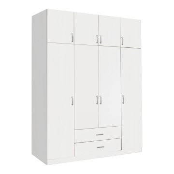 Royal  dulap cu patru usi si sertare, Alb 200x58x230cm