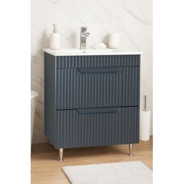 Set Baza front MDF si Lavoar seria 033, cu sertare, 60 cm, antracit