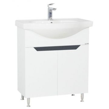 Set Baza front MDF si Lavoar seria 050, 70 cm, alb + antracit