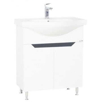 Set Baza front MDF si Lavoar seria 050, 70 cm alb antracit