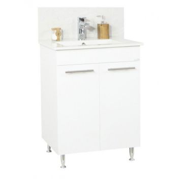 Set Baza front MDF si Lavoar seria 054, 60 cm, alb