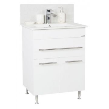 Set Baza front MDF si Lavoar, seria 065, 60 cm, alb