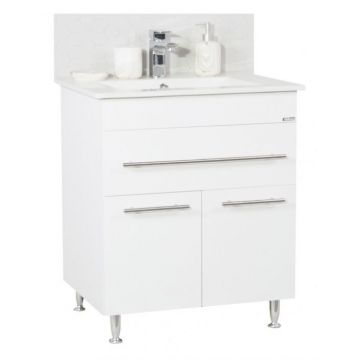 Set Baza front MDF si Lavoar, seria 065, 70 cm, alb