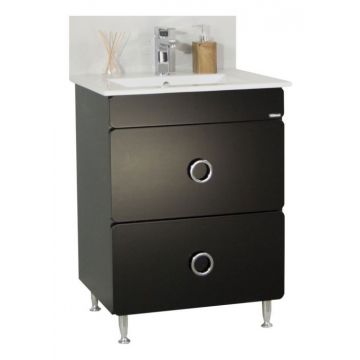 Set Baza front MDF si Lavoar seria 080, 60 cm, negru