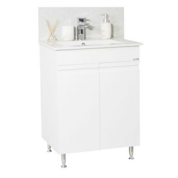 Set Baza front MDF si Lavoar seria 086, 60 cm, alb