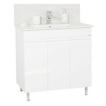 Set Baza front MDF si Lavoar seria 086, 80 cm, alb
