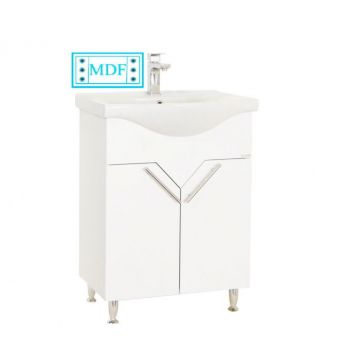 Set Baza front MDF si Lavoar seria 102, 60 cm, alb