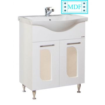 Set Baza front MDF si Lavoar seria 110, 65 cm, alb