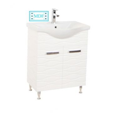 Set Baza front MDF si Lavoar seria 144, 65 cm, alb