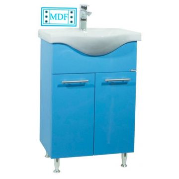 Set Baza front MDF si Lavoar seria 153, 60 cm, bleu
