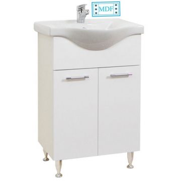 Set Baza front MDF si Lavoar seria 153, 65 cm, alb