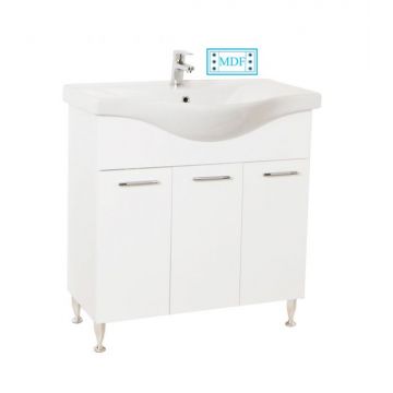 Set Baza front MDF si Lavoar seria 153, 80 cm, alb