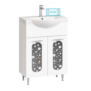 Set Baza front MDF si Lavoar seria 177, 55 cm, alb