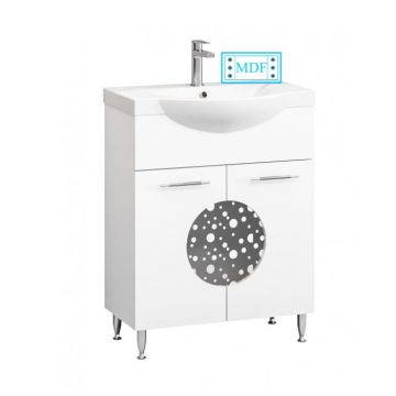 Set Baza front MDF si Lavoar seria 178, 55 cm, alb