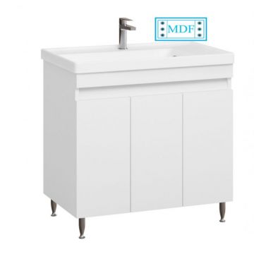 Set Baza front MDF si Lavoar seria 286, 80 cm, alb