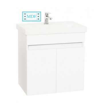 Set Baza front MDF si Lavoar seria 286, suspendata, 60 cm, alb