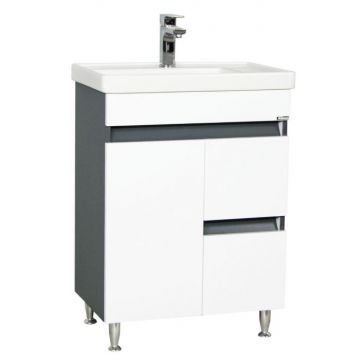 Set Baza front MDF si Lavoar seria 288, 60 cm, alb + antracit
