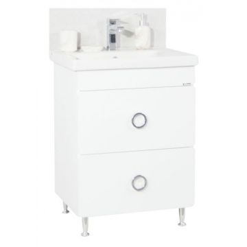 Set Baza front MDF si Lavoar seria 780, 60 cm, alb