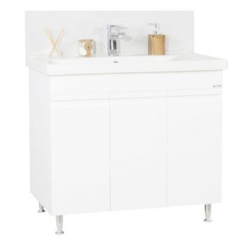 Set Baza front MDF si Lavoar seria 786, 90 cm, alb