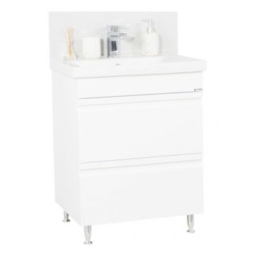 Set Baza front MDF si Lavoar seria 786, cu sertare, 65 cm, alb