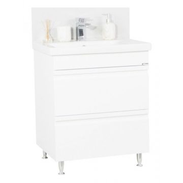 Set Baza front MDF si Lavoar seria 786, cu sertare, 70 cm, alb